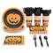 Juvale 144-Piece Halloween Plates and Napkins Party Supplies with Pumpkin Cups and Cutlery, Fun Themed Halloween Party Supplies Set for Celebrations with Friends and Family (Serves 24)